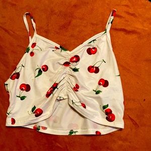Originally from SHEIN. White, soft, with cherries on top! 11-12Y.